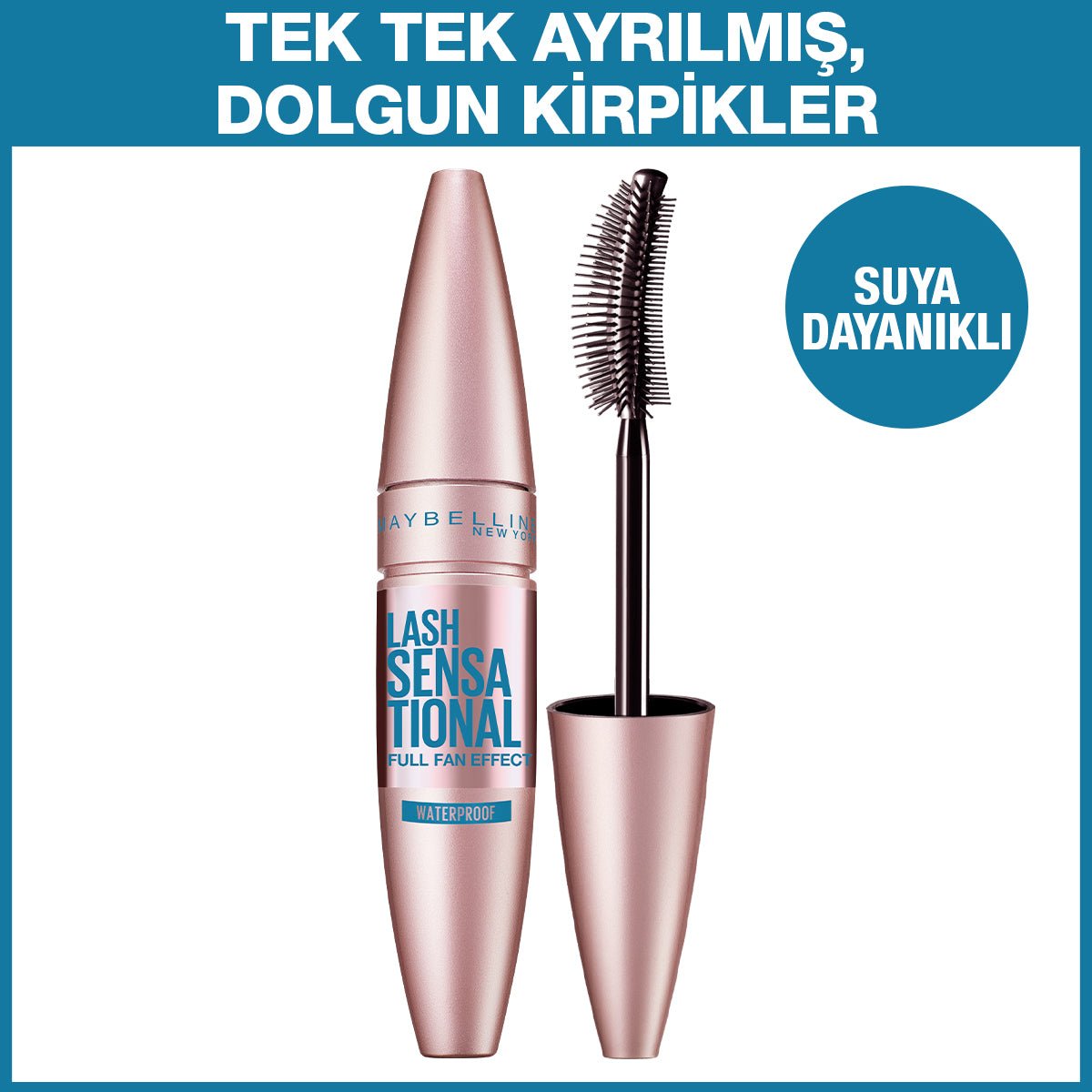 Maybelline New York Lash Sensational Yelpaze Etkili Suya Dayanıklı Siyah Maskara - Melori