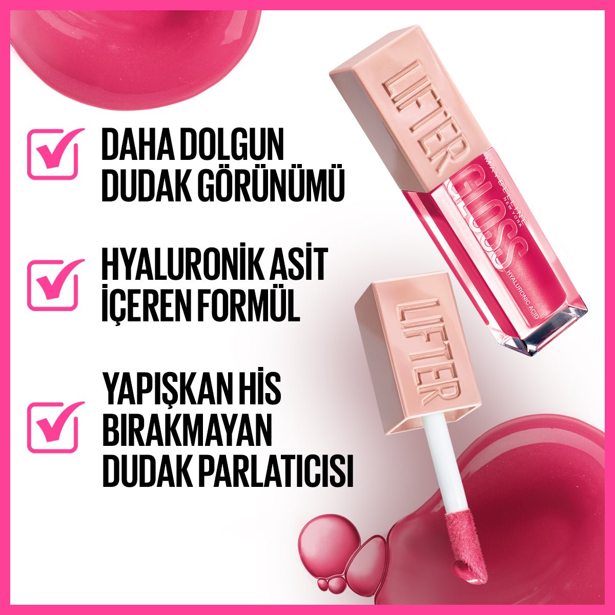 Maybelline New York Lifter Gloss Nemlendirici Dudak Parlatıcısı - 24 Bubblegum - Melori