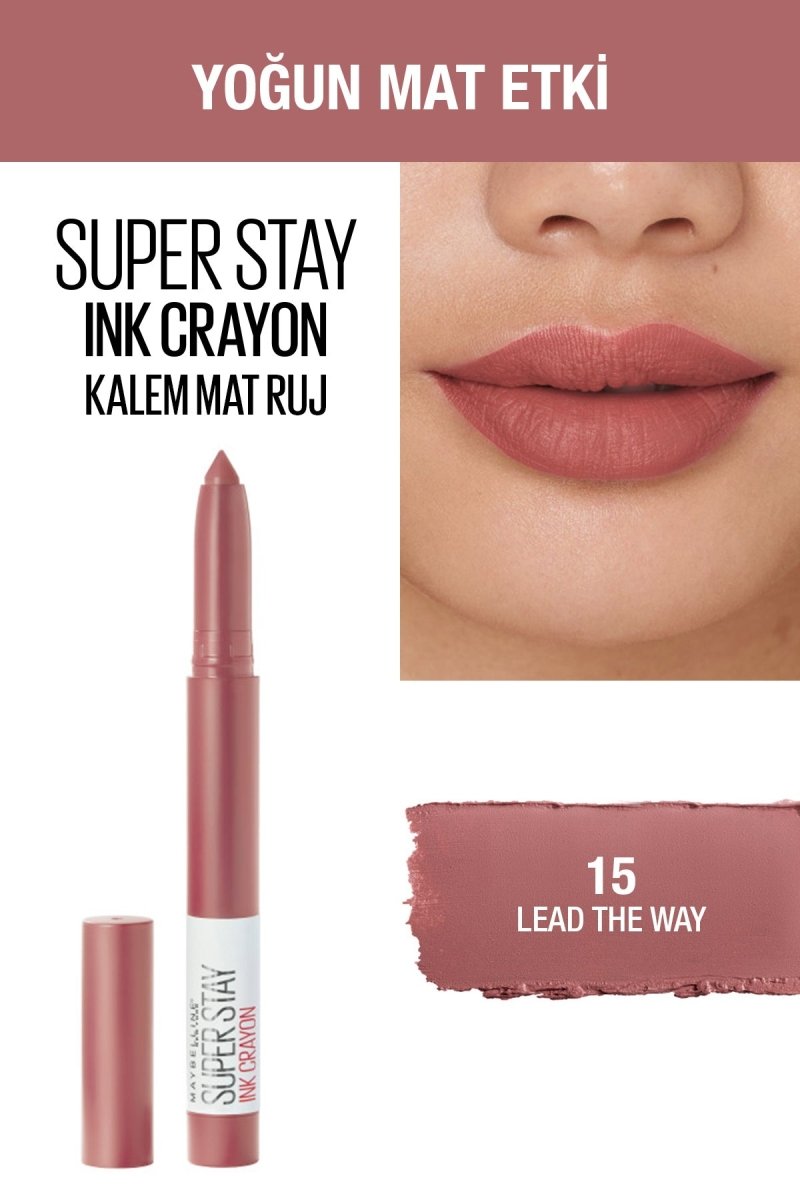 Maybelline New York Super Stay Ink Crayon Kalem Mat Ruj - 15 Lead the Way - Melori