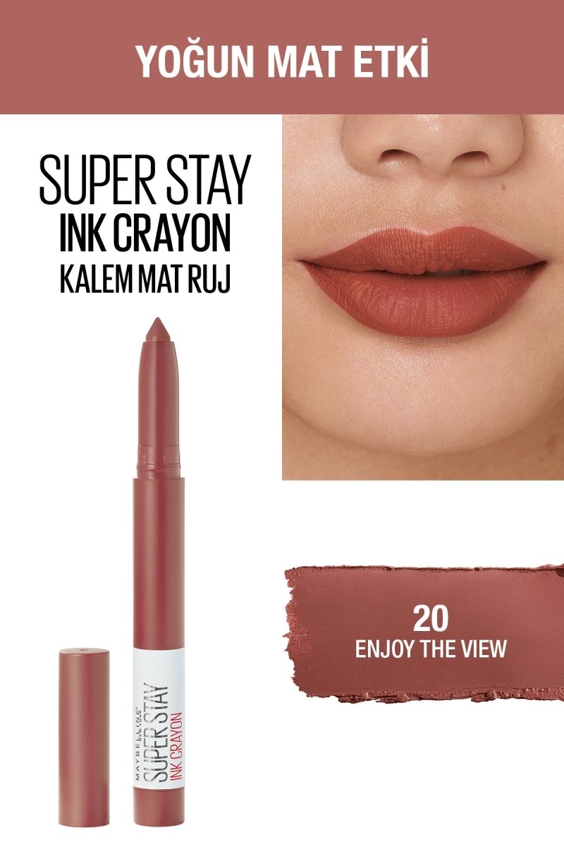 Maybelline New York Super Stay Ink Crayon Kalem Mat Ruj - 20 Enjoy the View - Melori