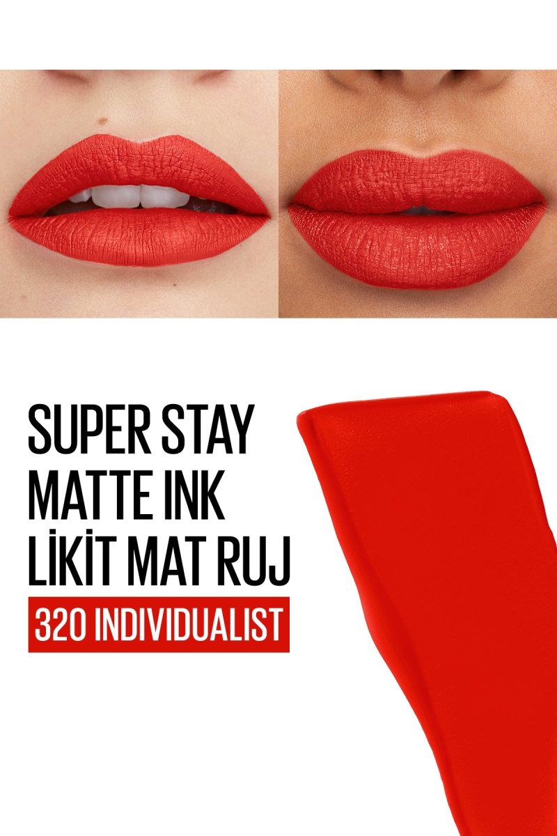 Maybelline New York Super Stay Matte Ink Likit Mat Ruj - 320 Individualist - Kırmızı - Melori