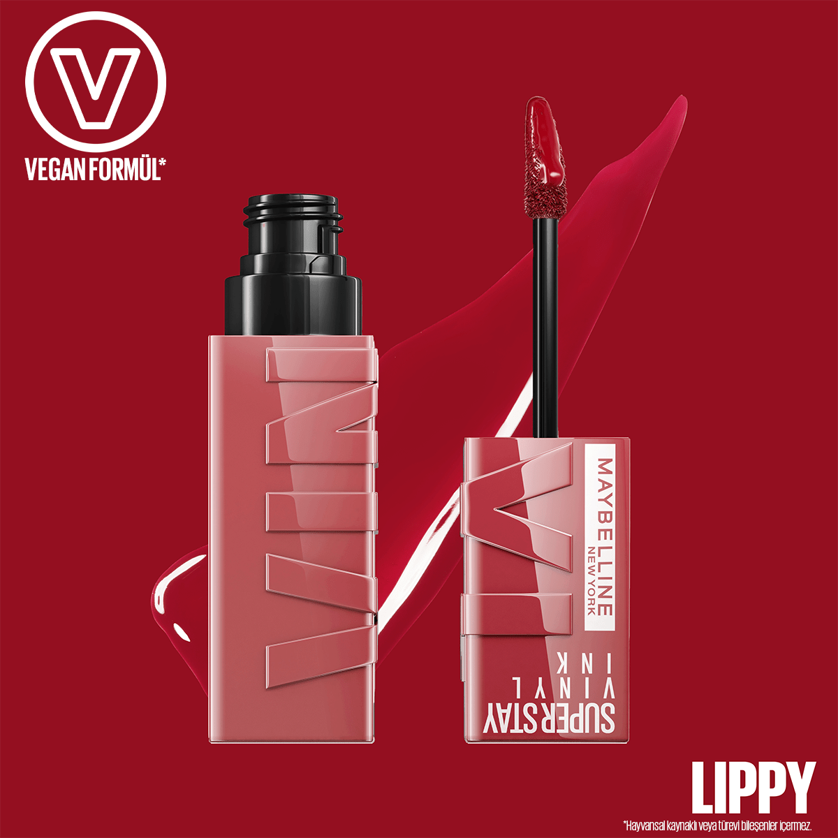 Maybelline New York Super Stay Vinyl Ink Uzun Süre Kalıcı Likit Parlak Ruj 10 Lippy - Melori