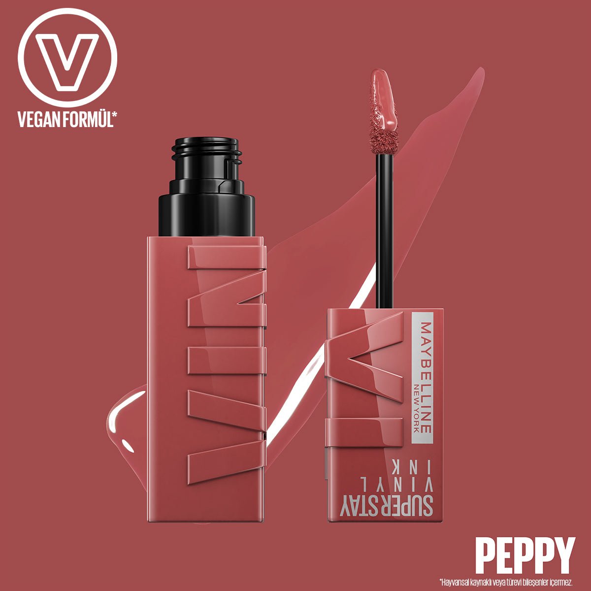 Maybelline New York Super Stay Vinyl Ink Uzun Süre Kalıcı Likit Parlak Ruj 115 Peppy - Melori