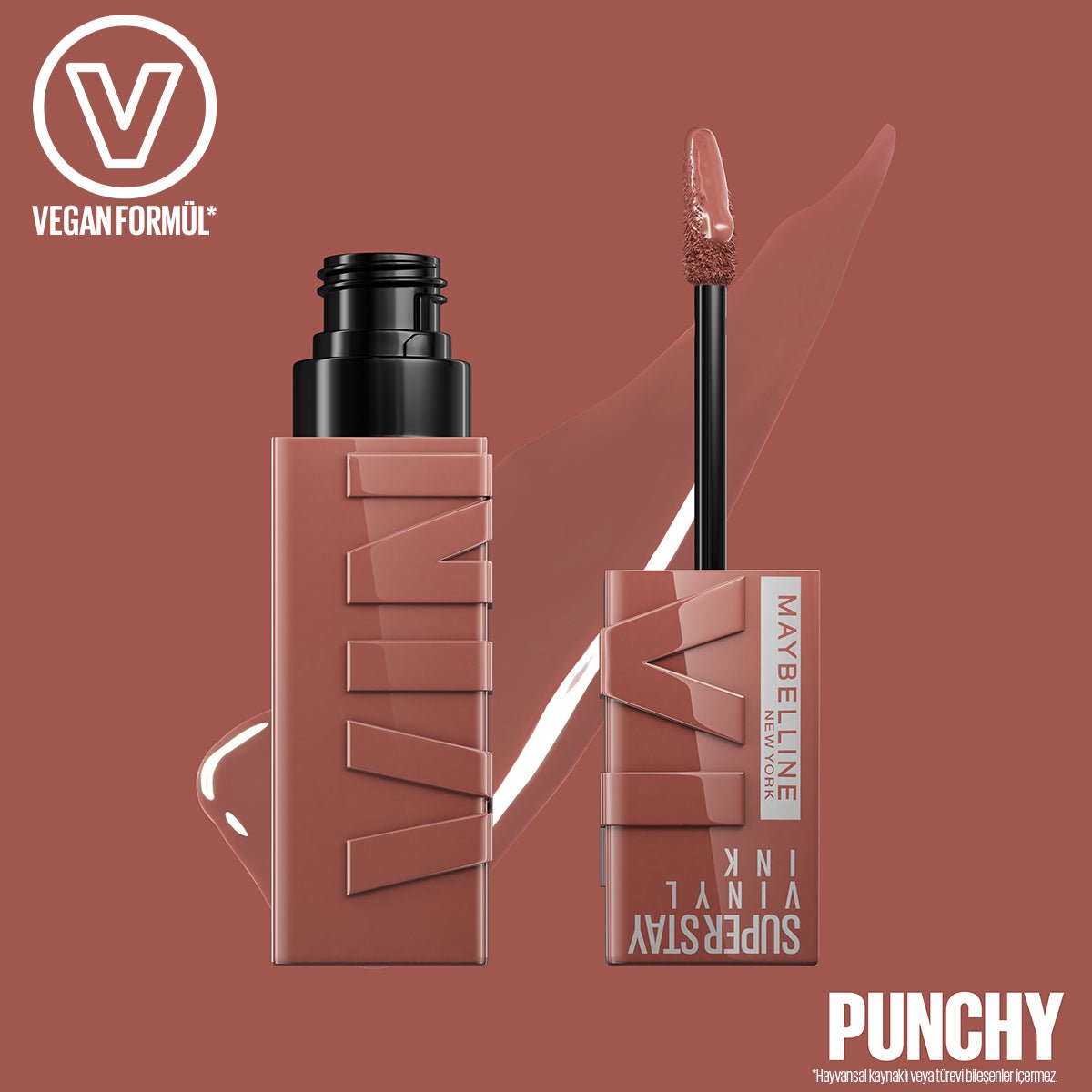 Maybelline New York Super Stay Vinyl Ink Uzun Süre Kalıcı Likit Parlak Ruj 120 Punchy - Melori