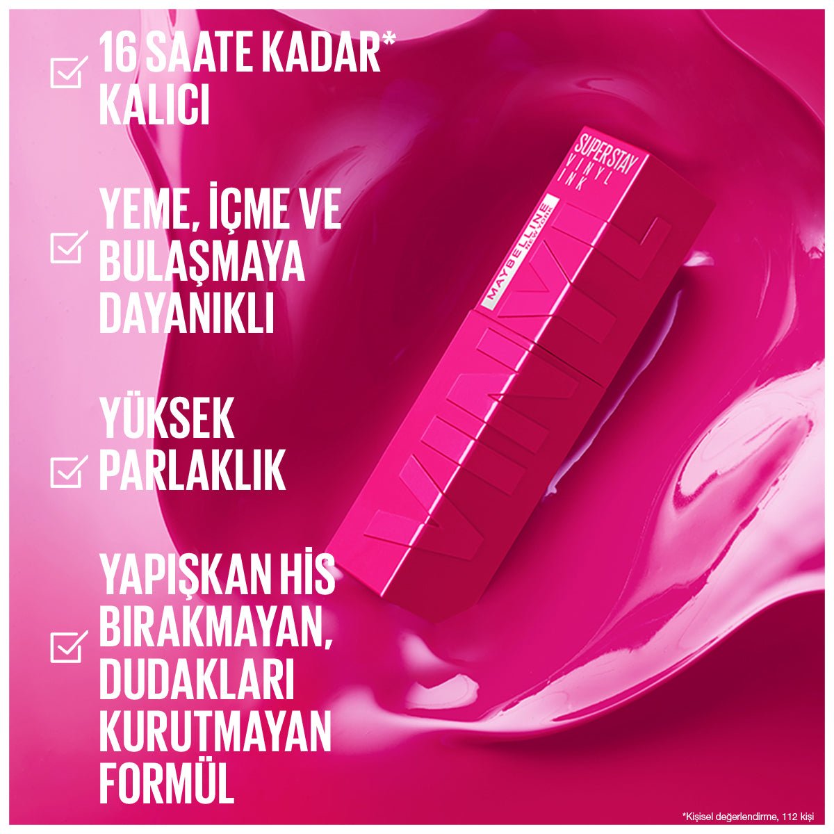 Maybelline New York Super Stay Vinyl Ink Uzun Süre Kalıcı Likit Parlak Ruj 160 Sultry - Melori