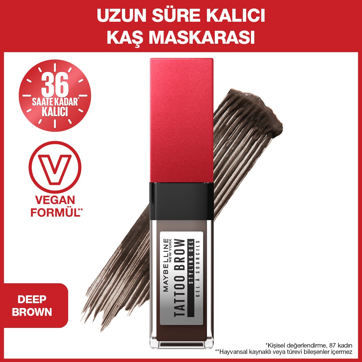 Maybelline New York Tattoo Brow 36H STYLING GEL - 260 DEEP BROWN - Melori