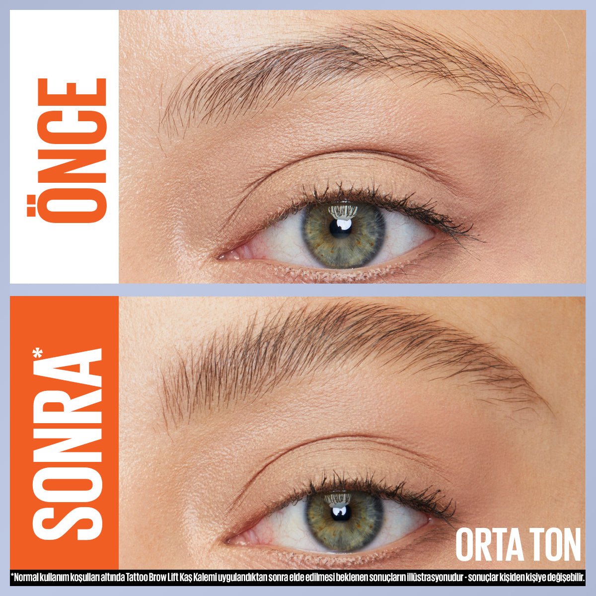 Maybelline New York Tattoo Brow Lift Kaş Kalemi - 03 Medium Brown (Orta Ton) - Melori