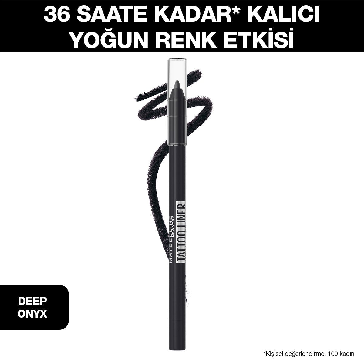 Maybelline New York Tattoo Liner Jel Göz Kalemi - 900 Deep Onyx (Siyah) - Melori