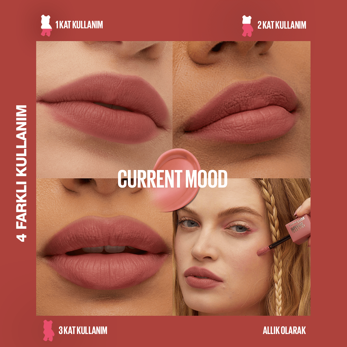 Maybelline Super Stay Teddy Tint Uzun Süre Kalıcı Likit Mat Tint 10 Current Mood - Melori