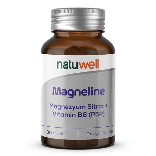 Natuwell Magneline Magnezyum Sitrat P5P - Vitamin B6 30 Kapsül - Melori