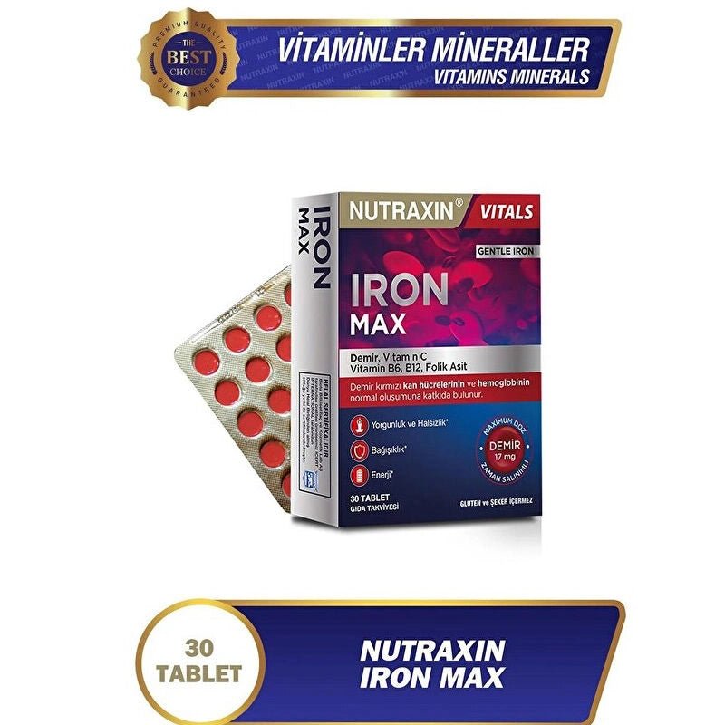 Nutraxin Iron Max Takviye Edici Gıda 30 Tablet - Melori