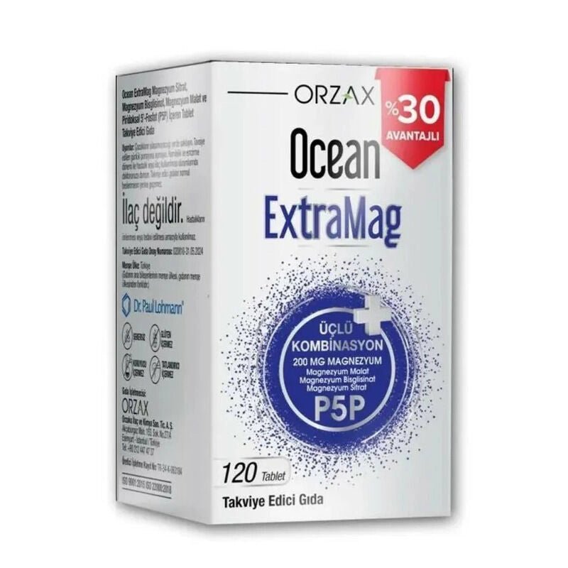 Orzax Ocean ExtraMag Üçlü Magnezyum Kombinasyonu 120 Tablet - Melori