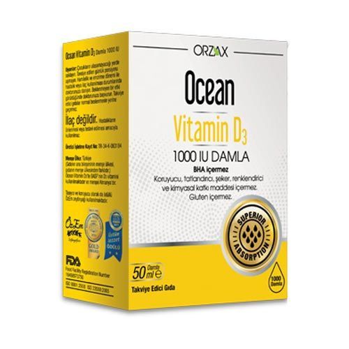 Orzax Ocean Vitamin D3 1000 IU Damla 50 ml - Melori