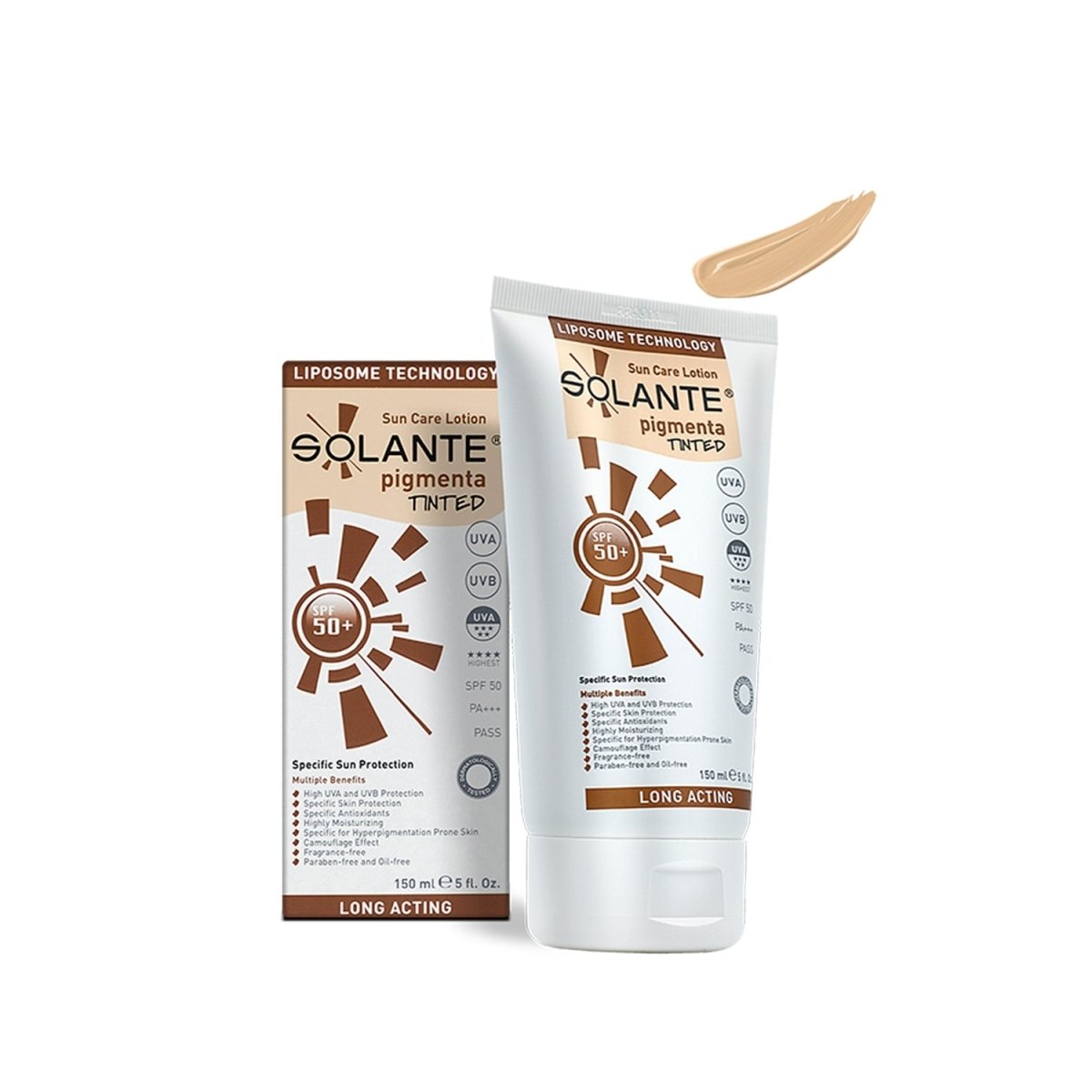 Solante Pigmenta - Tinted SPF 50+ Güneş Koruyucu Losyon 150 ml - Renkli - Melori