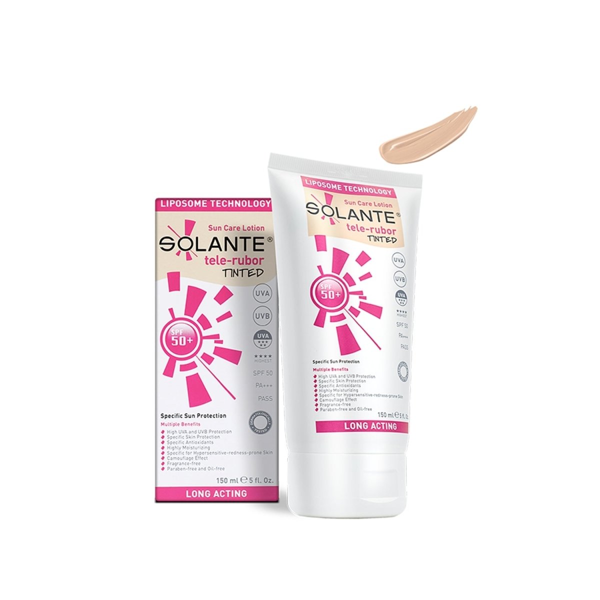Solante Tele - Rubor - Tinted SPF 50+ Güneş Koruyucu Losyon 150 ml - Melori