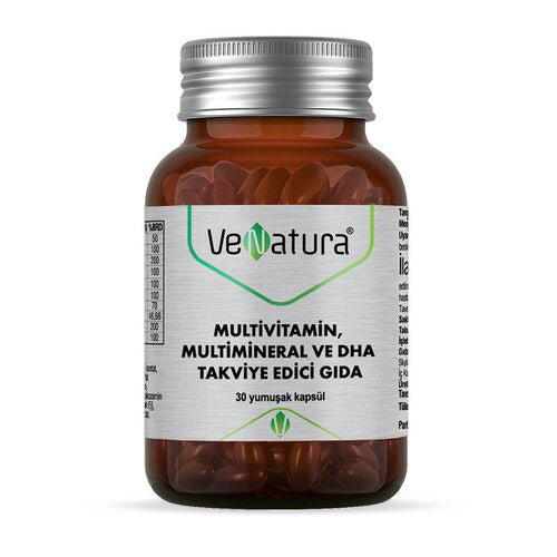 VeNatura Multivitamin, Multimineral ve DHA Takviye Edici Gıda 30 Yumuşak Kapsül - Melori