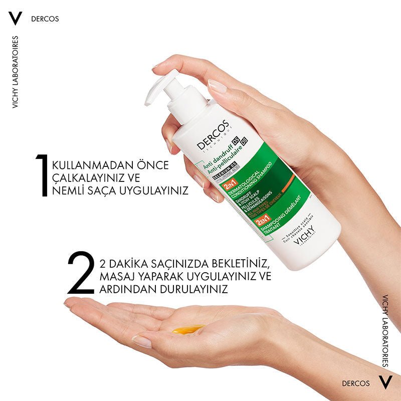 Vichy Dercos 2’si 1 Arada Kepek Karşıtı ve Nemlendirici Şampuan 390 ml - Melori