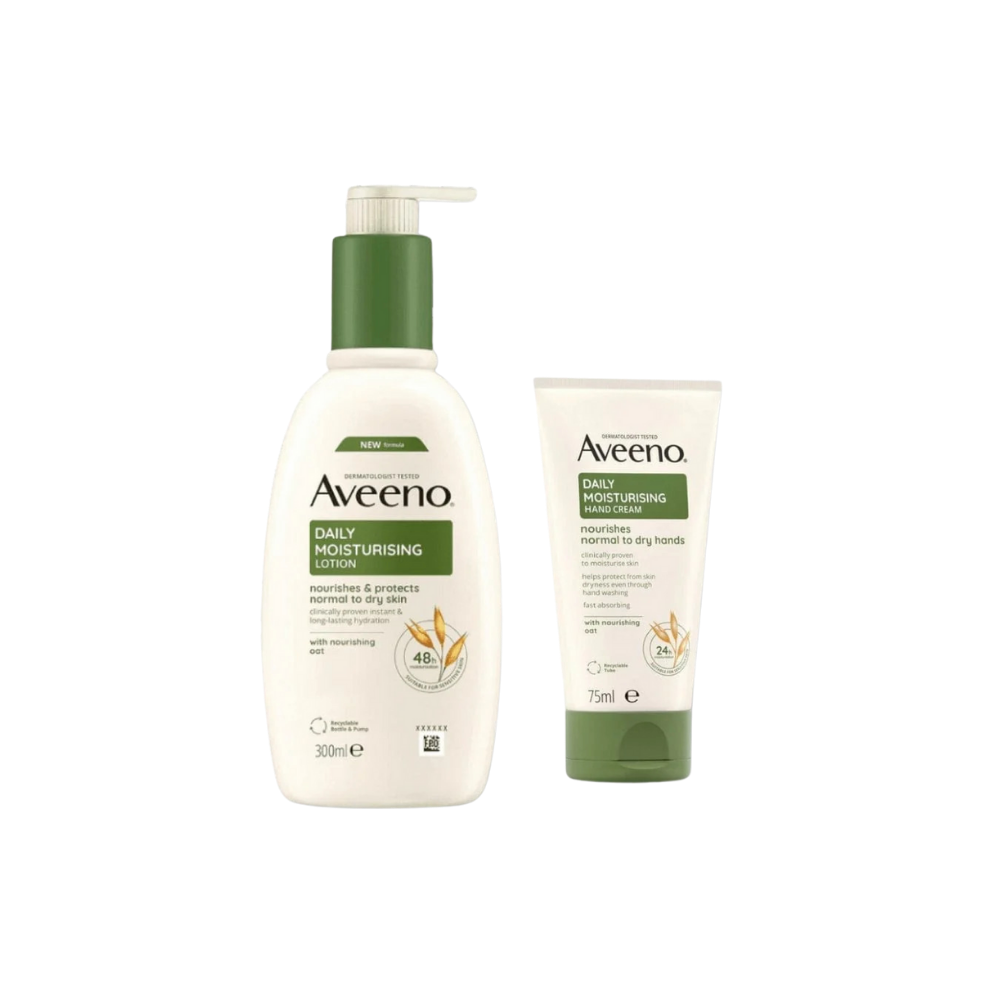 Aveeno Daily Moisturizing Body Lotion 300 ml &amp; Daily Moisturizing Hand Cream 75 ml