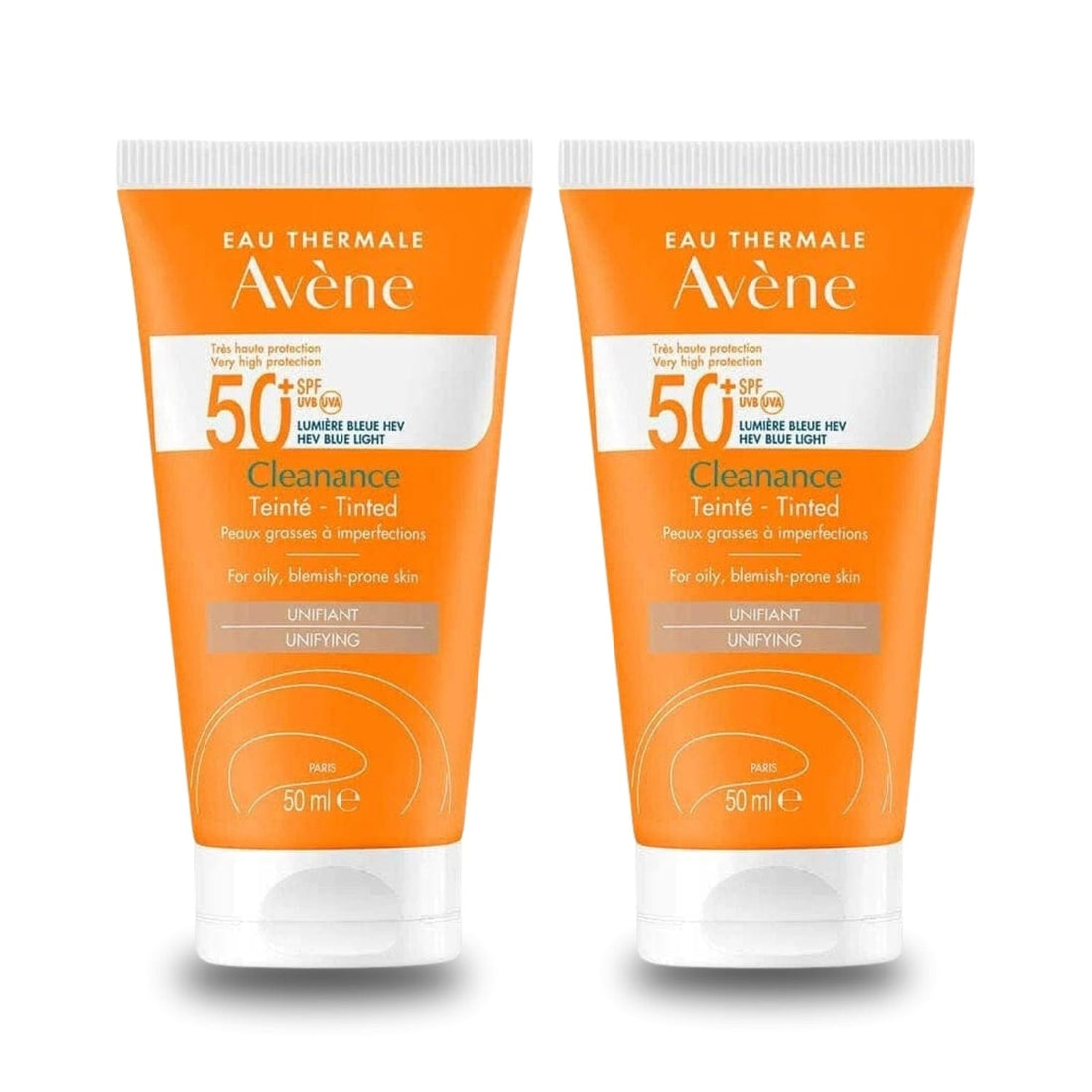 Avene Cleanance Solaire Tinted Spf 50 50 ml Tinted Sunscreen for Oily Skin -2 Pack