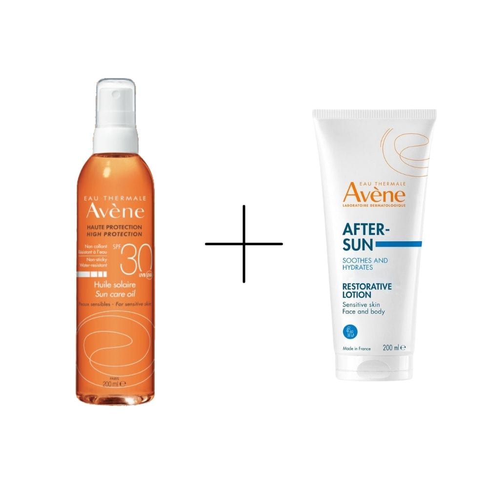 Avene Huile Solaire Sun Care Oil Spf 30 200 ml Tanning Oil + Avene After Sun After Sun Care Lotion 200 ml
