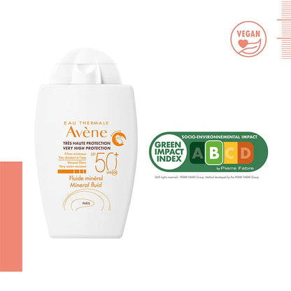 Avene Mineral Liquid Sunscreen SPF 50+ 40 ml -2 Pack