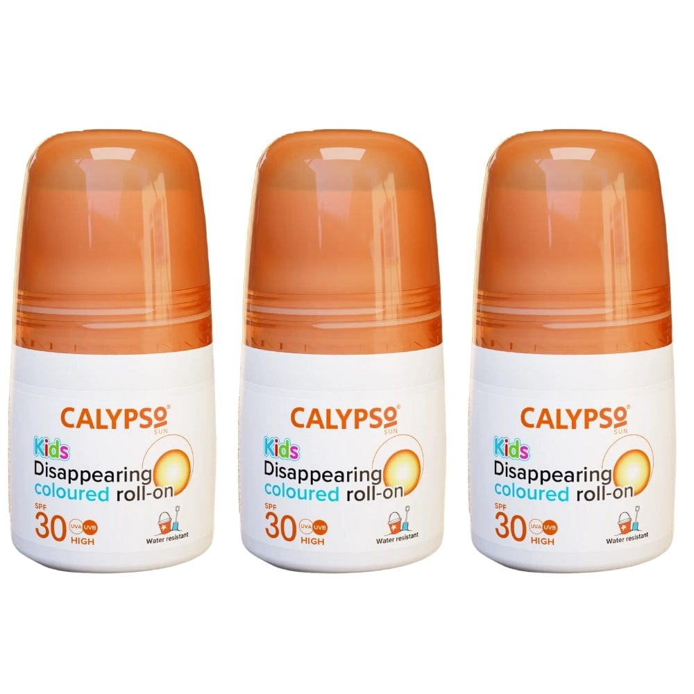 Calypso Kids Disappearing Coloured Roll-on Spf30 50 ml -3 Pack