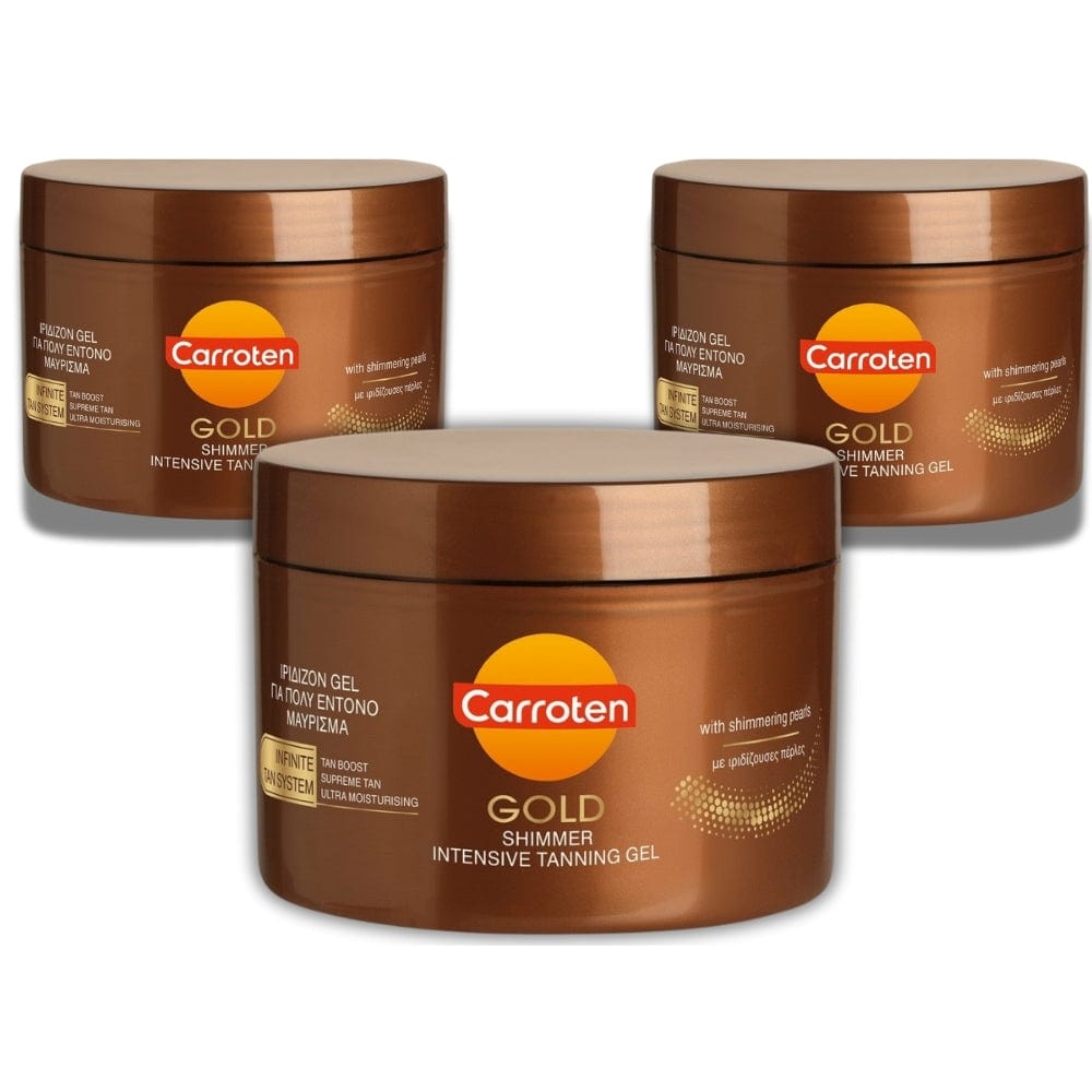 Carroten Gold Shimmer Intensive Tanning Gel SPF0 150 ml / 5 oz -3 Pack