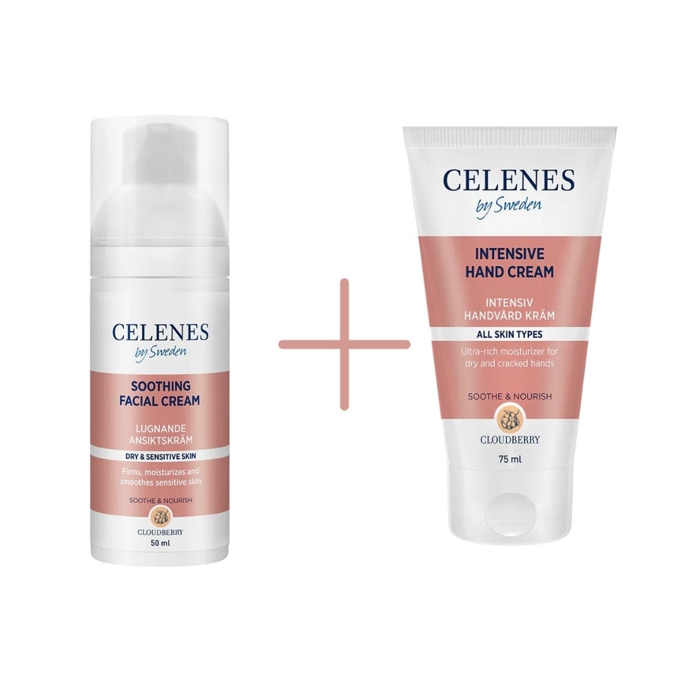 Celenes by Sweden Cloudberry Soothing Facial Cream 50 ml / 1.7 fl oz  &amp; Intensive Hand Cream 75 ml / 2.5 fl oz