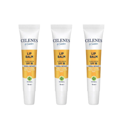 Celenes by Sweden Herbal Defence Lip Balm With Sunscreen Spf 15 10 ml -3 Pack