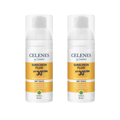 Celenes by Sweden Herbal Sunscreen Dry Touch Fluid Spf 30 50 ml / 1.7 fl oz -2 Pack