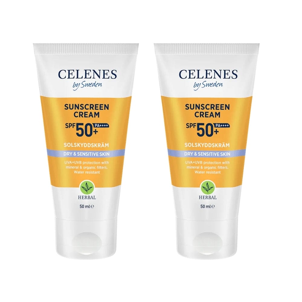 Celenes by Sweden Herbal Sunscreen Face Cream Spf 50 Dry / Sensitive 50 ml / 1.7 fl oz -2 Pack