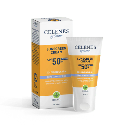 Celenes by Sweden Herbal Sunscreen Face Cream Spf 50 Dry / Sensitive 50 ml / 1.7 fl oz -3 Pack