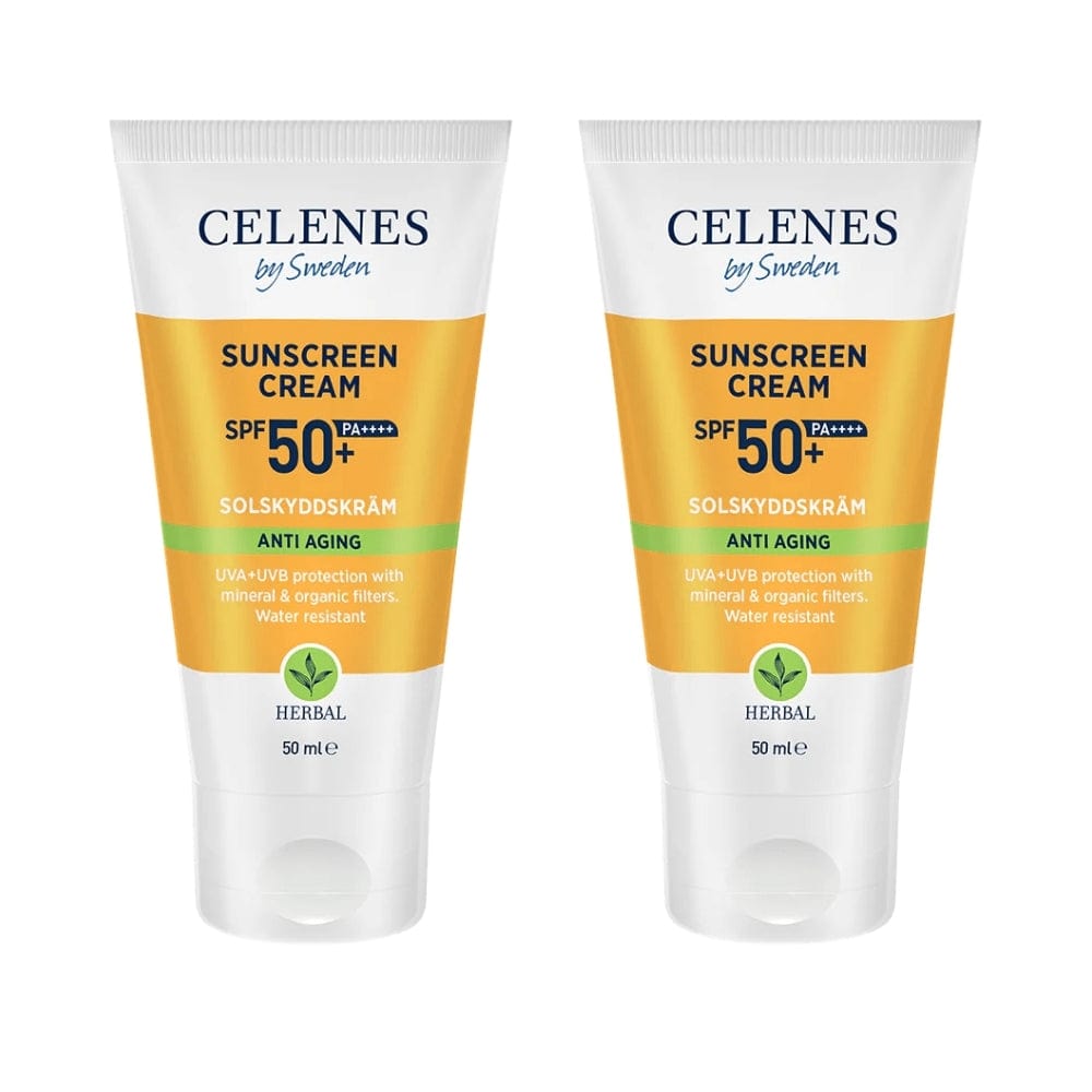 Celenes by Sweden Herbal Sunscreen Face Cream Spf Anti Aging 50 Spf  50 ml / 1.7 fl oz -2 Pack