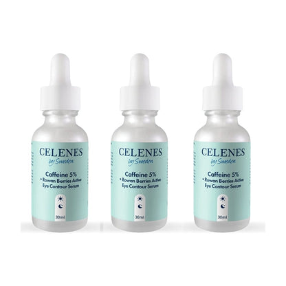 Celenes by Sweden Rena Caffeine 5% + Rowan Berries Active Eye Contour Serum 30 ml -3 Pack