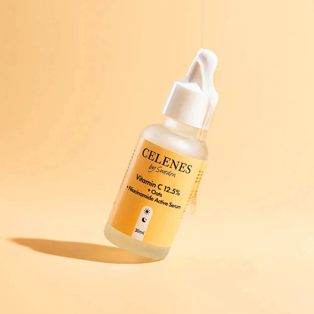 Celenes by Sweden Rena Vitamin C 12.5% + Oats + Niacinamide Active Serum 30 ml -2 Pack