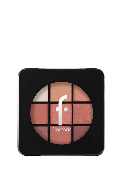 Flormar 9-pack Compact Eyeshadow Palette with Creamy Texture &amp; Matte Finish/Shimmer 9g - 003 Sunset