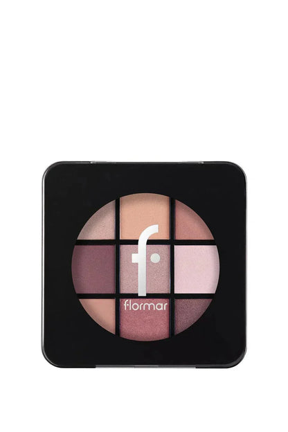 Flormar 9-pack Compact Eyeshadow Palette with Creamy Texture &amp; Matte Finish/Shimmer 9g - 006 Felt Cute