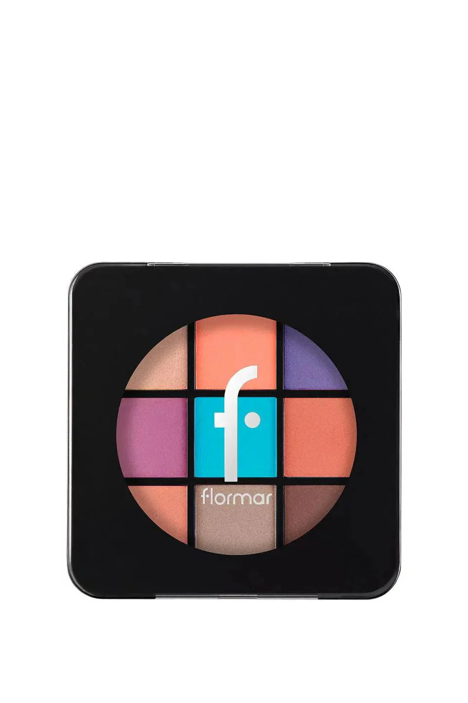Flormar 9-pack Compact Eyeshadow Palette with Creamy Texture &amp; Matte Finish/Shimmer 9g - 008 Rainbow