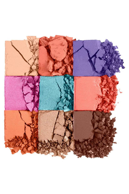 Flormar 9-pack Compact Eyeshadow Palette with Creamy Texture &amp; Matte Finish/Shimmer 9g - 008 Rainbow