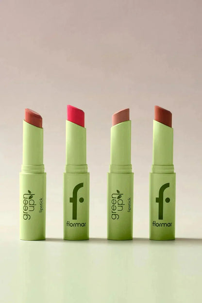 Flormar Green Up Vegan Lipstick with High Pigment &amp; Semi-Matte Finish 3.2g - 002
