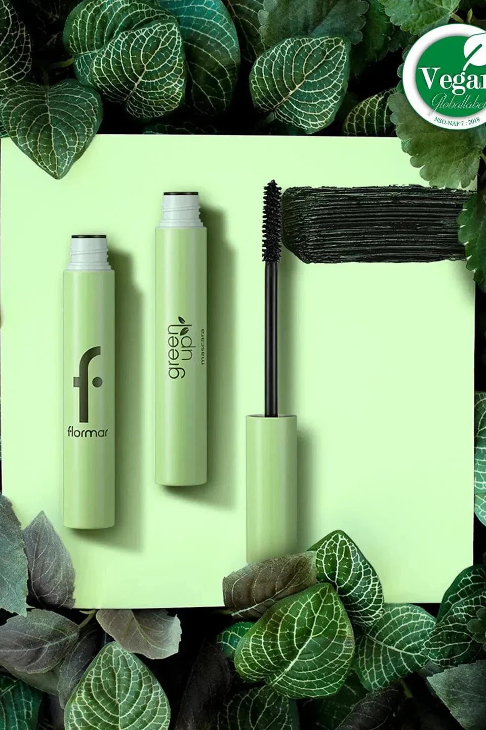 Flormar Green Up Vegan Mascara for Voluminous and Long Look 9ml - Black