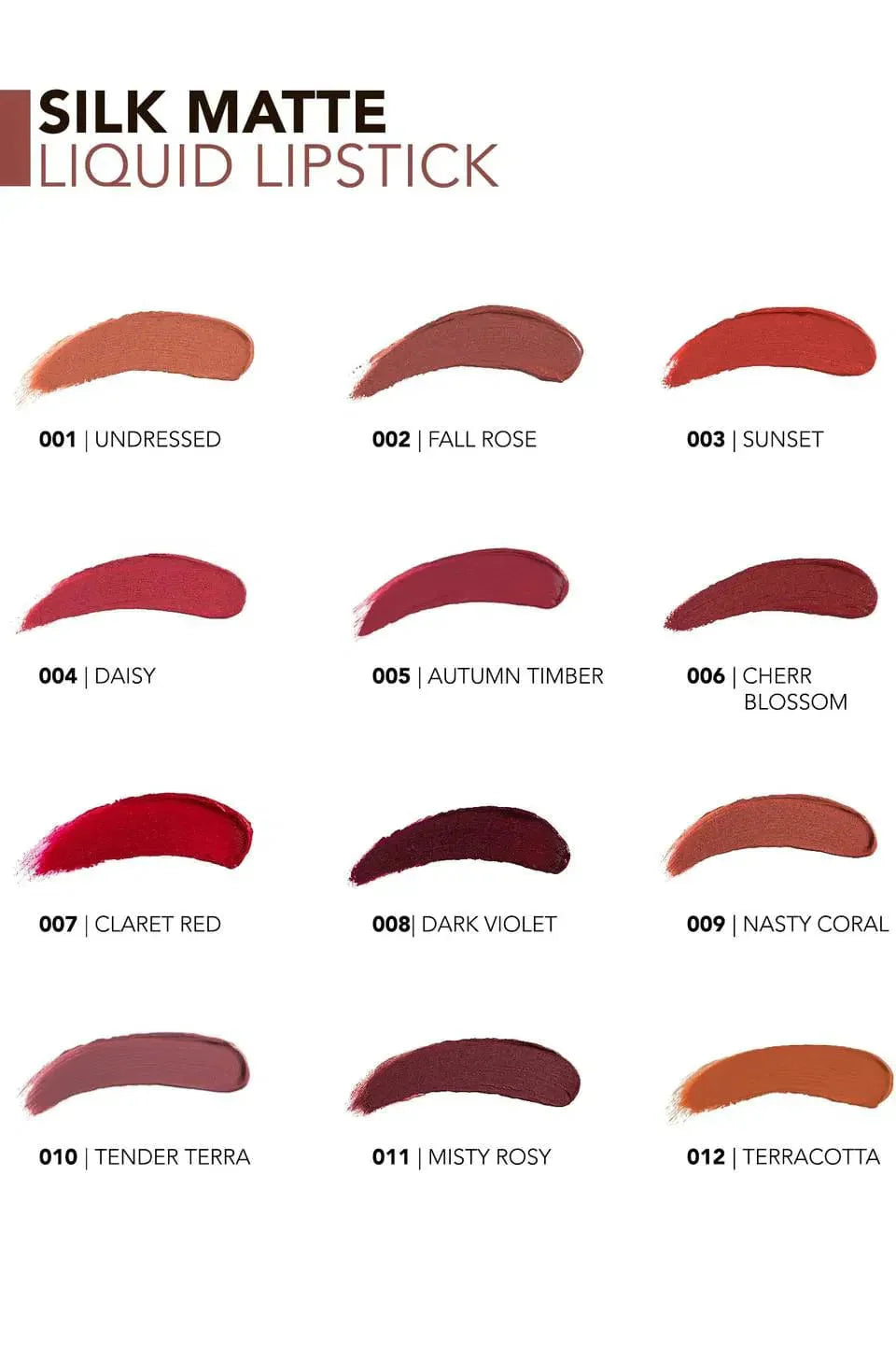 Flormar Silk Matte Highly Pigmented &amp; Moisturizing Liquid Lipstick with Matte Finish 4.5ml - 001 Undressed