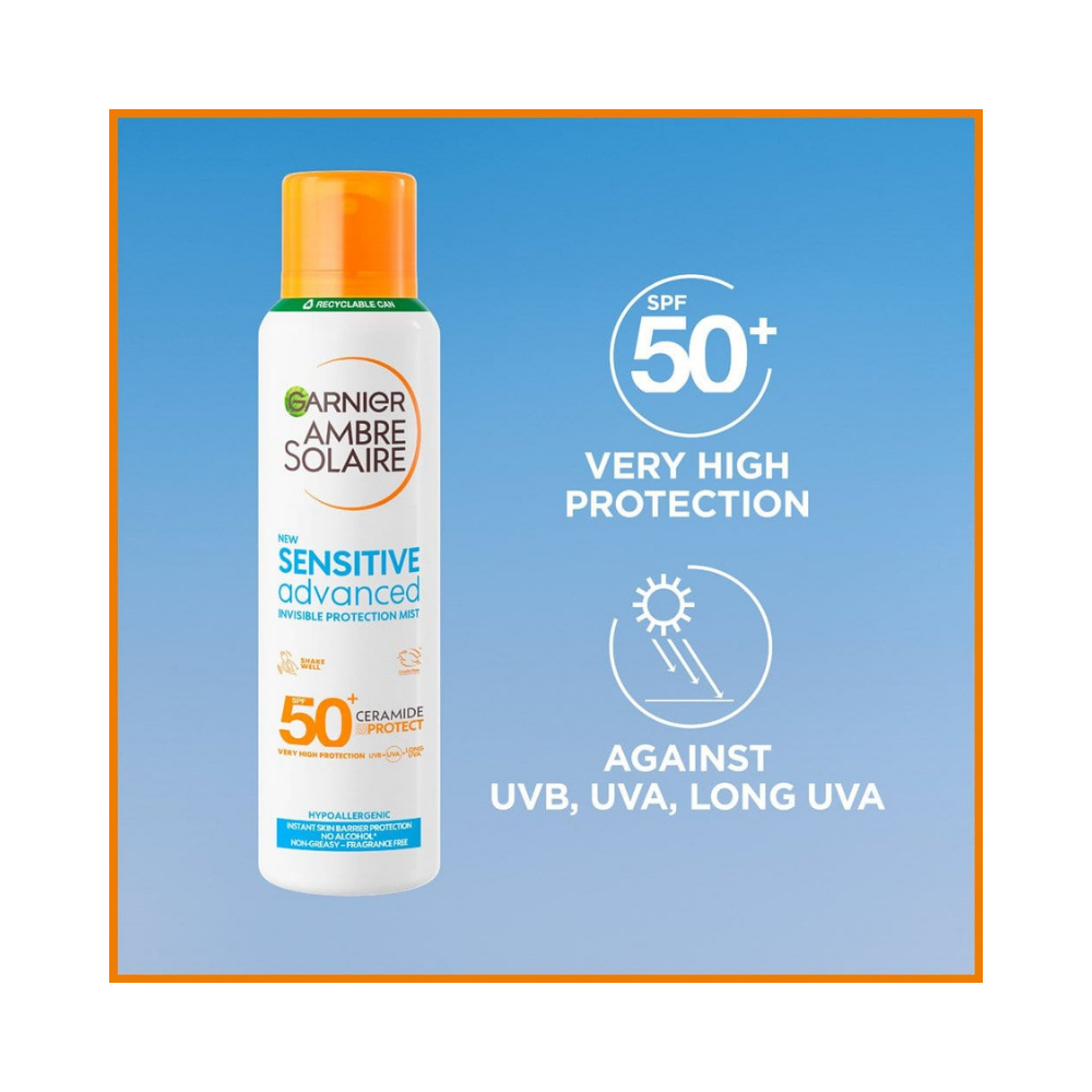 Garnier Ambre Solaire SPF 50+ Sensitive Advanced Dry Mist Sun Spray 150 ml / 5 fl oz