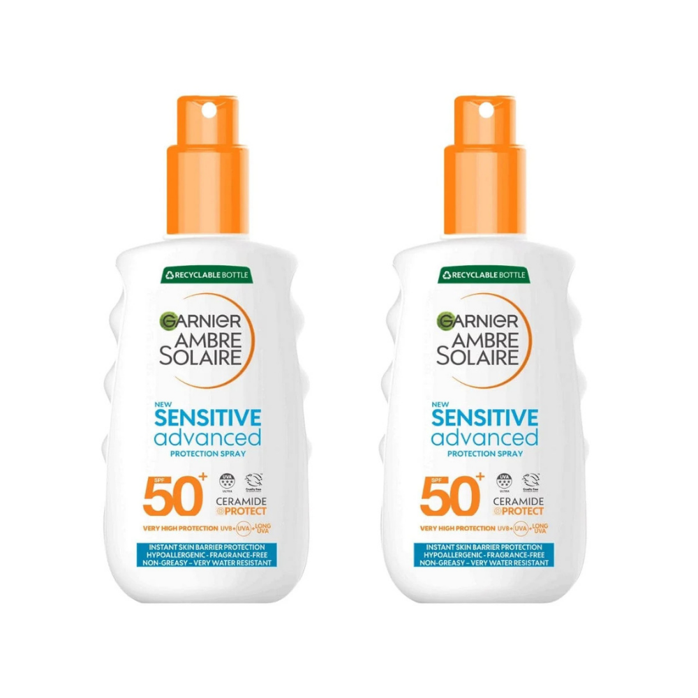 Garnier Ambre Solaire SPF 50+ Sensitive Advanced Sun Spray  150 ml / 5 fl oz 2 Pack