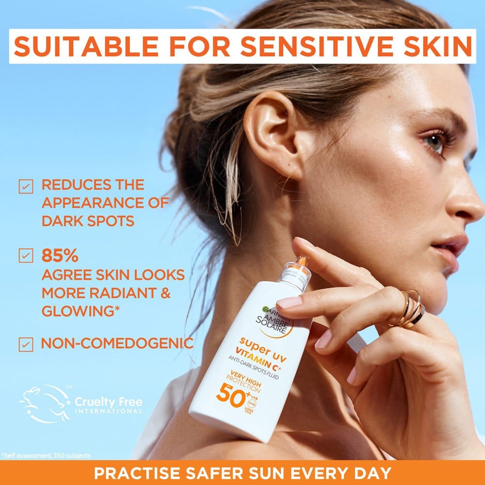 Garnier Ambre Solaire Super UV Vitamin C Facial SPF50+ Cream 40ml 3 Pack