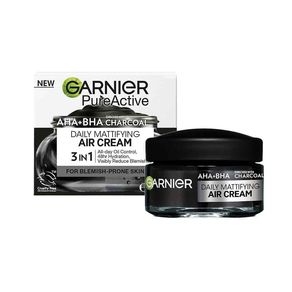 Garnier Pure Active AHA + Salicylic Acid Daily Mattifying Air Cream Moisturiser 50 ml 2 Pack