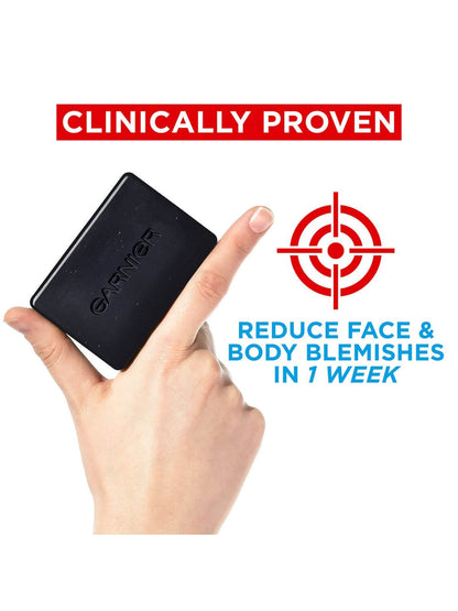 Garnier Pure Active Anti-Spot and Blackhead Solid Wash Charcoal Bar 100g 2 Pack