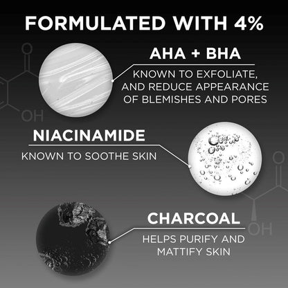 Garnier Skin Active 4% AHA + BHA &amp; Niacinamide Charcoal Face Serum 30 ml 2 Pack