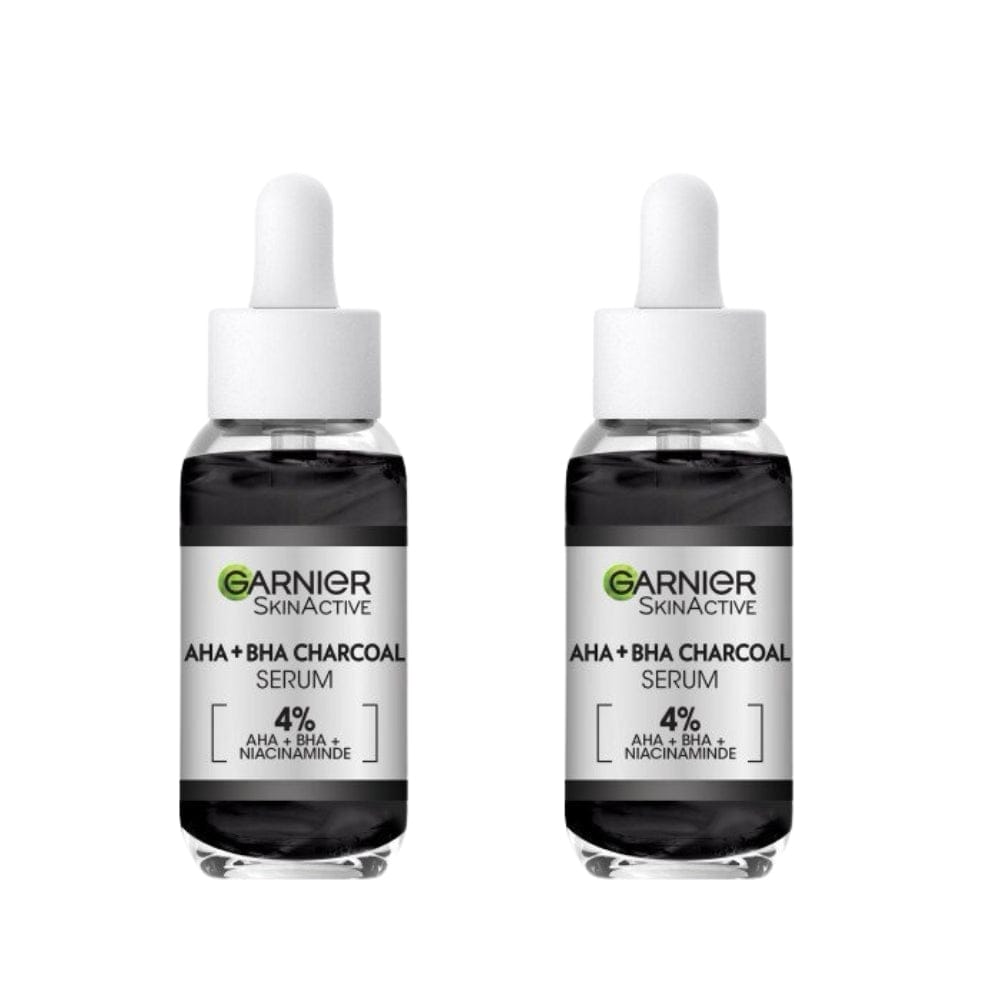 Garnier Skin Active 4% AHA + BHA &amp; Niacinamide Charcoal Face Serum 30 ml 2 Pack