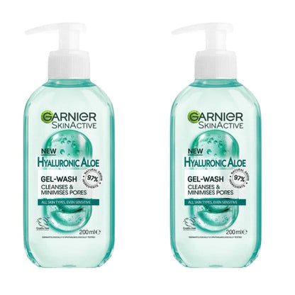 Garnier Skin Active Hyaluronic Aloe Gel Cleanser 200 ml 2 Pack